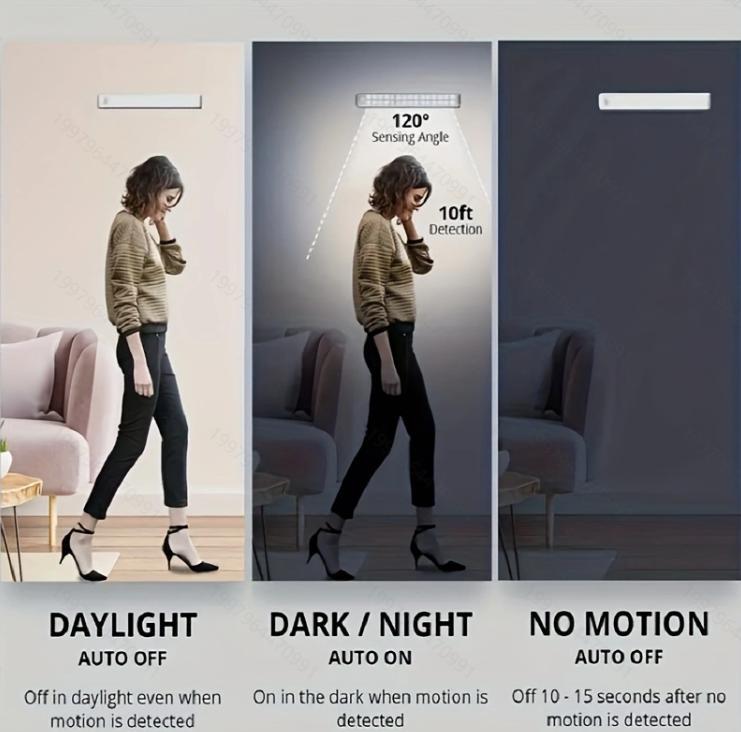 Product Introduction of 1 chiếc Đèn LED cảm biến chuyển động, Pin hoạt động dưới đèn tủ, Đèn tủ từ tính dính ở bất cứ đâu Màu trắng ấm, Cho tủ quần áo phòng ngủ, Tủ, Két an toàn, Hành lang, Cầu thang, Nhà bếp, Tủ đựng thức ăn 18