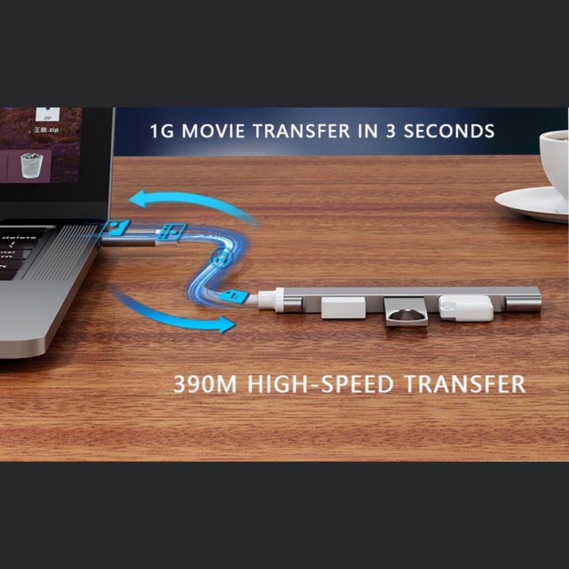Usb hub adapter 3.0 quinton ultra thin Type c to usb A4 port aluminium silver for laptop,mobile phone,& macbook 6