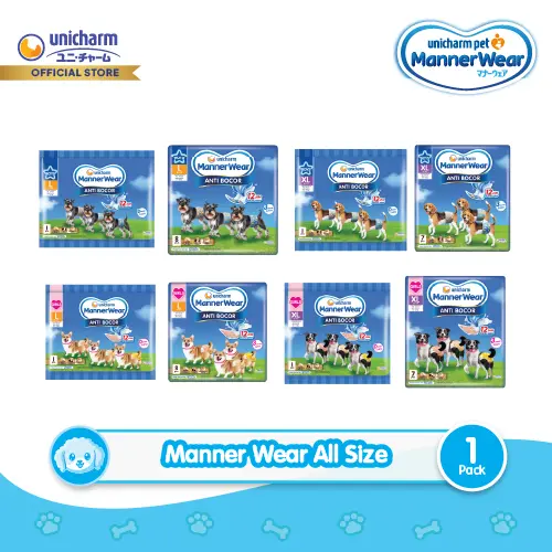 Unicharm Pet - Manner Wear Boy & Girl All Size - L-XL - Popok Anjing