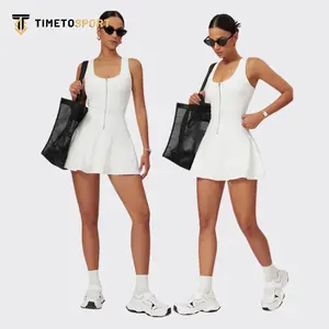 TIMETOSPORT Dress Olahraga Jumsuit Rok Tennis Olahraga Gym Pilates Golf Wanita 1222