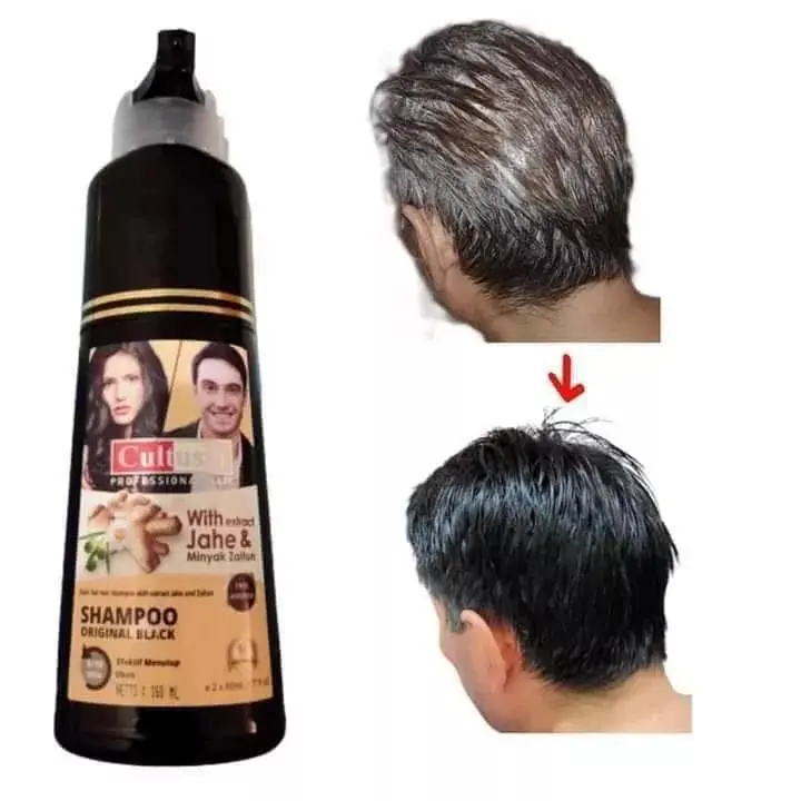 1Pc Shampoo Cultusia Black Penghitam Rambut 160 ml penghilang uban 2