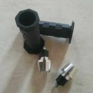Promo paket handgrip + jalu stang cnc crome / black padat bisa untuk semua jenis motor grip fuzion model daytona