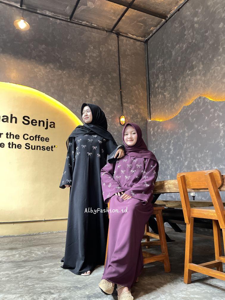Abaya Pita Coquette Swarovsky | Abaya Anti UV terbaru | Abaya Lebaran Terlaris original produk by AlbyFashion.id