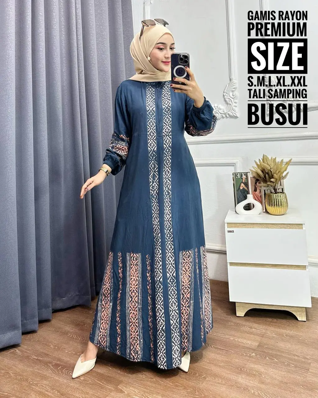 Batik Usman - Motif Sembrani - Gamis Terbaru Lebaran 2024 Twill Rayon Pekalongan Home Dress Busui Jumbo Rayon Premium