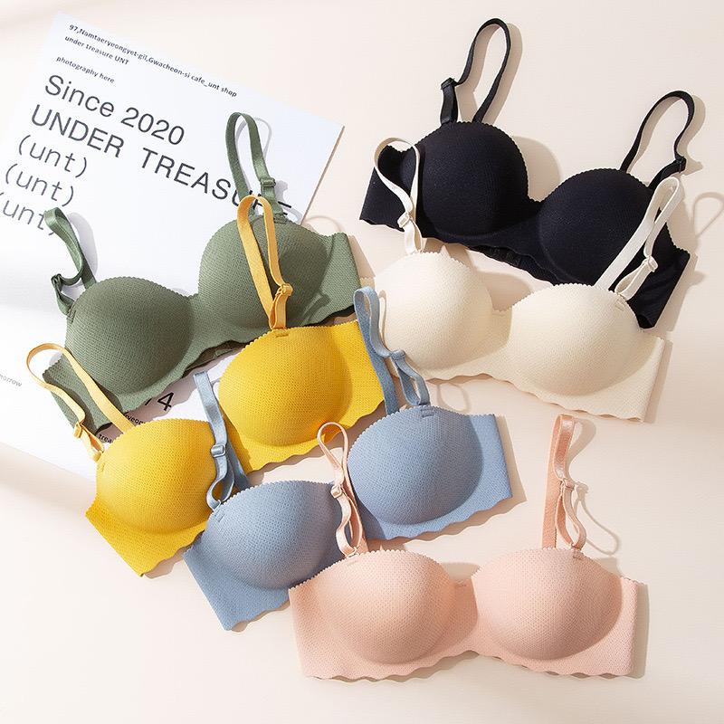 4PCS Bra Wanita Nyaman  BH/BRA WANITA NYAMAN (909) Bra Tanpa Jahitan Kawat Busa Tebal Size 34-40