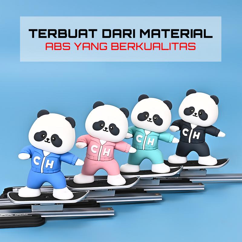 [ Car Zone Int ] Pajangan Dashboard Mobil Karakter Panda / Kelinci / Beruang Tatakan Geser Kiri-Kanan Hiasan Dekorasi Aksesoris Interior Mobil 3