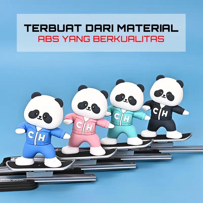 [ Car Zone Int ] Pajangan Dashboard Mobil Karakter Panda / Kelinci / Beruang Tatakan Geser Kiri-Kanan Hiasan Dekorasi Aksesoris Interior Mobil 3