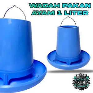TEMPAT PAKAN AYAM MINUM AYAM KAPASITAS 1L BATOK PLASTIK WARNA BIRU MUDA | TEMPAT MINUM MAKAN AYAM BATOK PLASTIK TEBAL