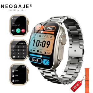 【日本語版&ベトナム語版】NEOGAJE X 10ウルトラスマートウォッチに新しいスチールストラップが搭載されました。 一つの無料バンドプロモーション、ワイヤレス通話、LINE、AI、防水、豊富なスポーツモードに対応した限定購入。