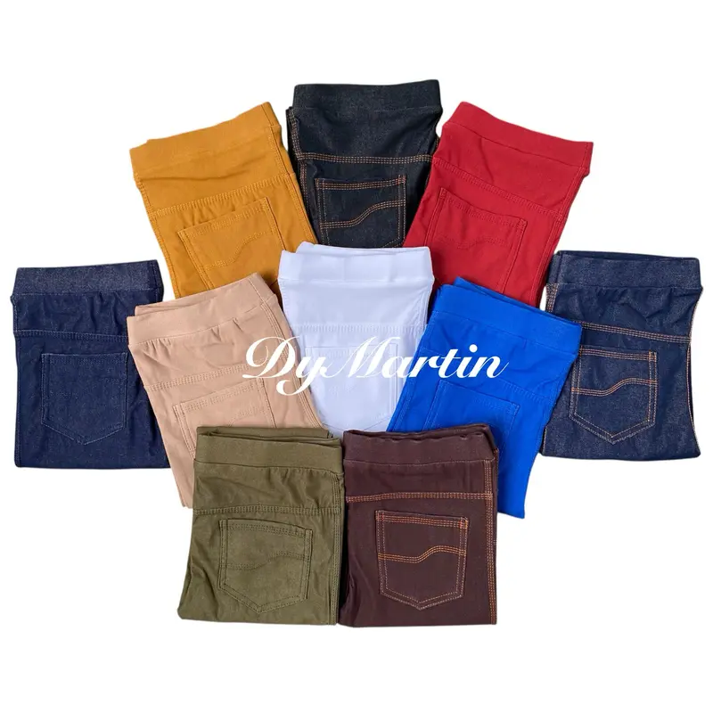 Dymartin - Celana Legging Denim Tebal Big Size Jumbo / Celana Legging Denim Produk Lokal Jeans Wanita 2