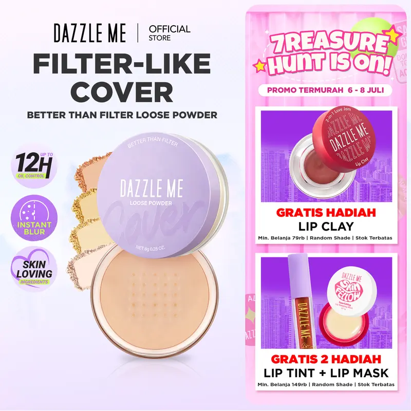 [LIMITED OFFER] DAZZLE ME Better Than Filter Fixed Loose Powder Lightweight Loose Powder Bedak Tabur Ringan 0