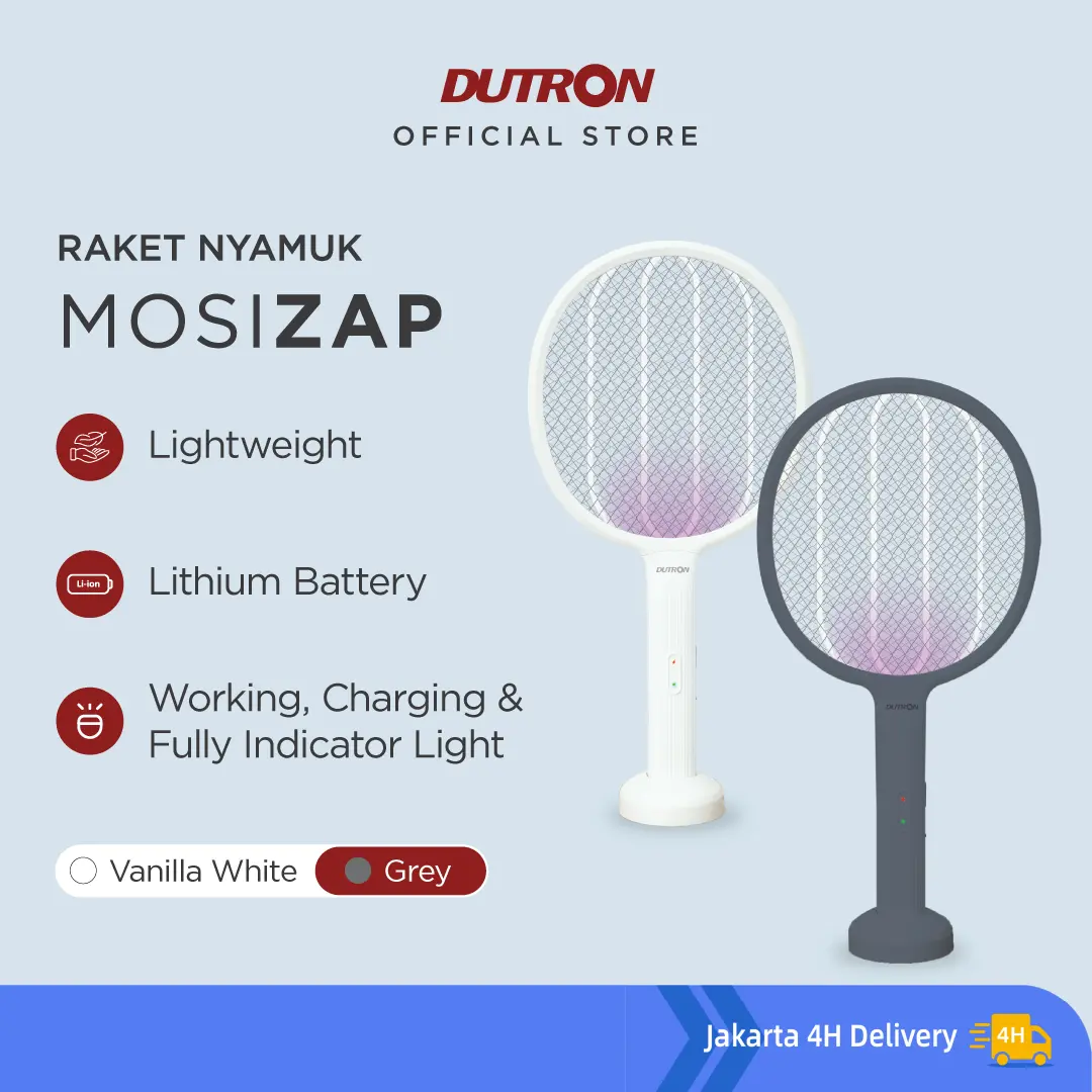 DUTRON Raket Nyamuk Listrik UV Mosizap Rechargeable Baterai