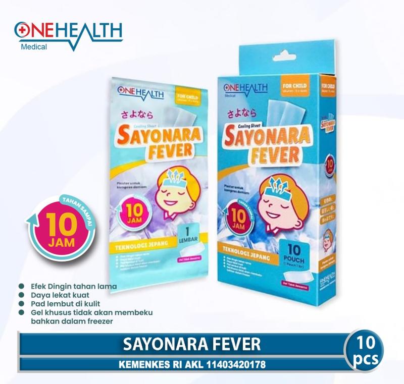 NEHEALTH SAYONARA FEVER 11 X 4 CM Plester Demam / Plester Kompres Demam / Kompres Penurun Demam Perbox Isi 10 Pcs 2