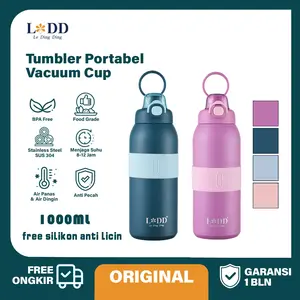 Le Ding Ding-Stainless Steel Cangkir Tumbler Kopi 1000ml Stainless Steel Portabel Botol Minum Aesthetic Termos Portable Tumbler Minum