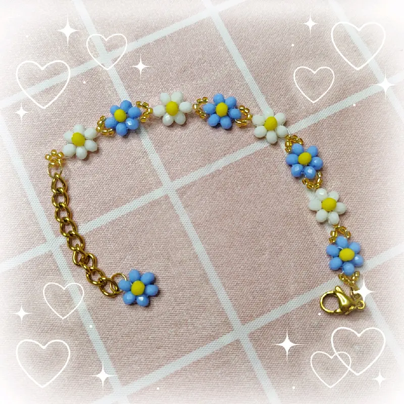 [Anti karat] Hanasaku Blue white mix (Handmade Gelang cantik (PO) 2