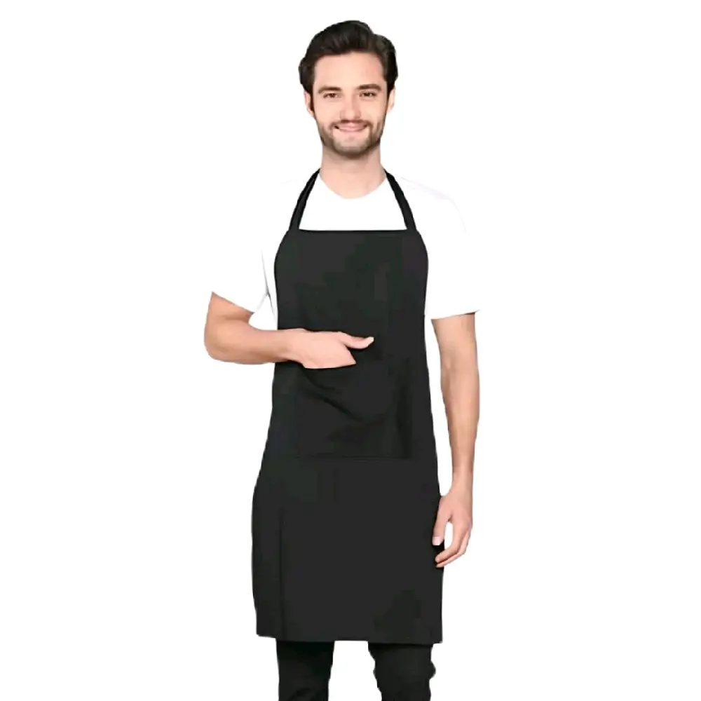Celemek kain premium Polos-Celemek kerja-standart-Pelindung Memasak dengan Kunci Ikat Pinggang