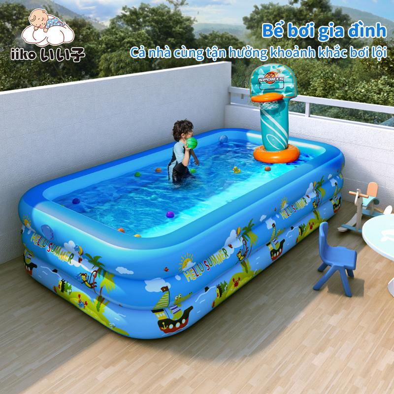  IIKO Bể Bơi Trẻ Em iiko 180cm Chính Hãng - Phao Dày Chống Rách - Thiết Kế An Toàn 