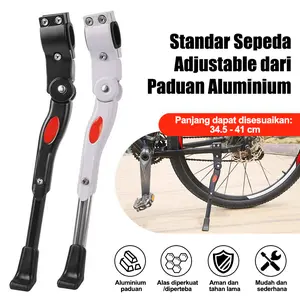 【Standar Samping Sepeda】Adjustable MTB - Standar Sepeda Gunung & Balap Aluminium, Panjang Bisa Disetel 34.5-41 cm