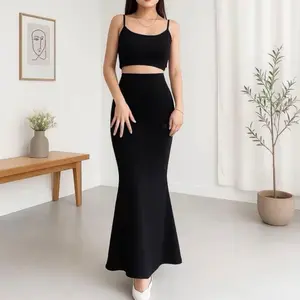 LA - Lunar Mermaid Skirt - Mermaid Skirt - Rok Flare Wanita - Rok Mermaid Basic Polos - Mermaid Maxi Skirt Rok Panjang Wanita