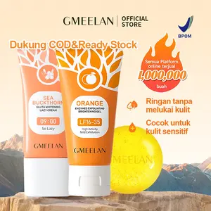 SET 1 Minute Exfoliating Gel 50g + Pemutih Wajah Lazy Cream 30g+ Essential Oil Soap 100g Orange Mencerahkan Memutihkan Scrub Lulur