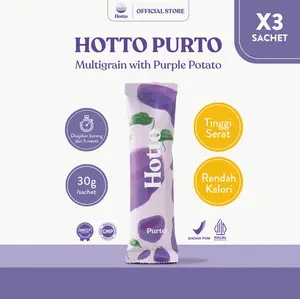 Hotto Purto 3 Sachet Superfood Multigrain dengan Ubi Ungu Tinggi Serat