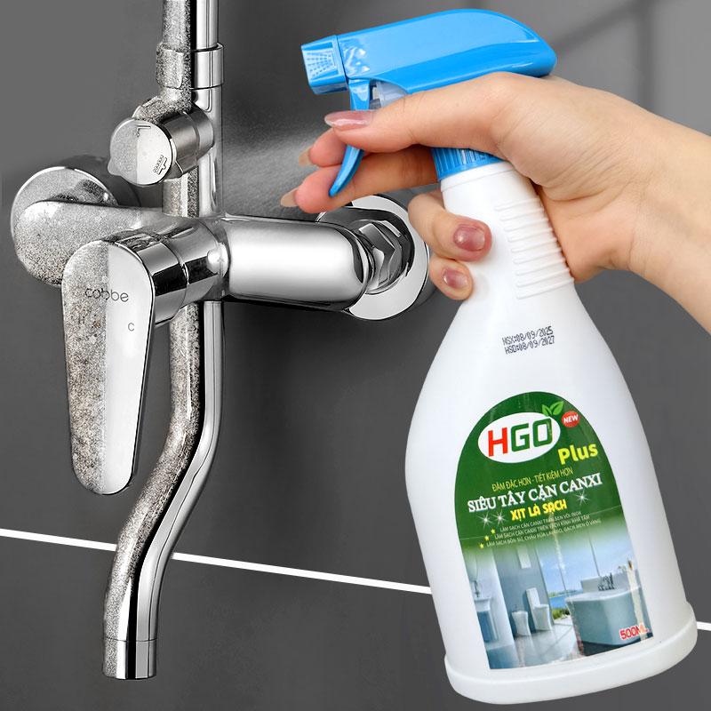  Tẩy Cặn Canxi Nhà Tắm HGO PLUS Làm Sạch Kính Vòi Sen Bồn Sứ Gạch Men Gương Soi 500ml 