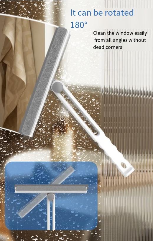 Product Introduction of Dụng Cụ Vệ Sinh Cầm Tay Có Thể Gập Lại Dụng Cụ Cạo Kính, Chổi Lau Gương Phòng Tắm Đa Chức Năng, Cần Gạt Nước Kính Xoay 360 ° 3