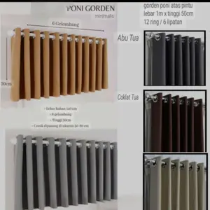 poni gorden bahan blackout serat  abstrak  glossy lebar 100cm tinggi 50cm Jendela Pintu - 100cm x 50cm