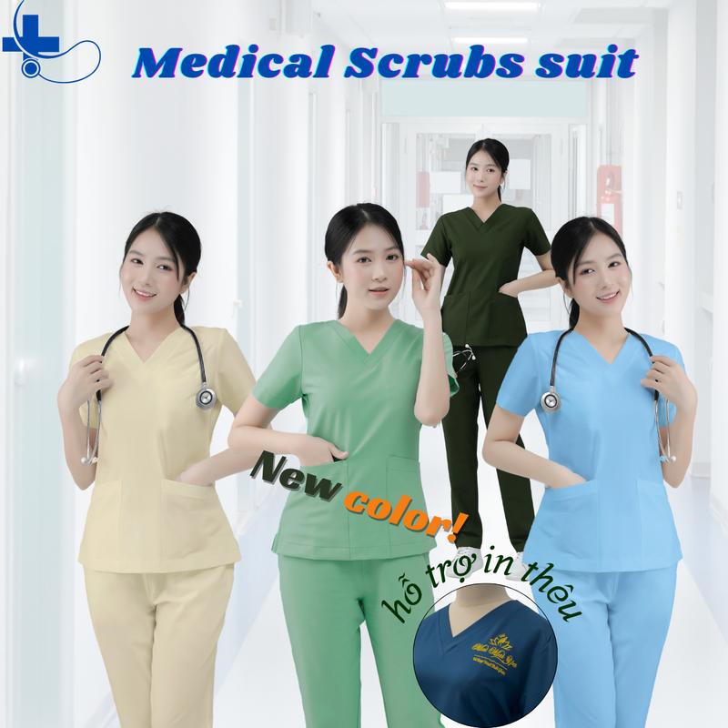 Bộ Scrubs, Bộ Đồ Cổ Tim CAO CẤP dành cho Bác Sĩ, Dược Sĩ, Y Tá, Spa