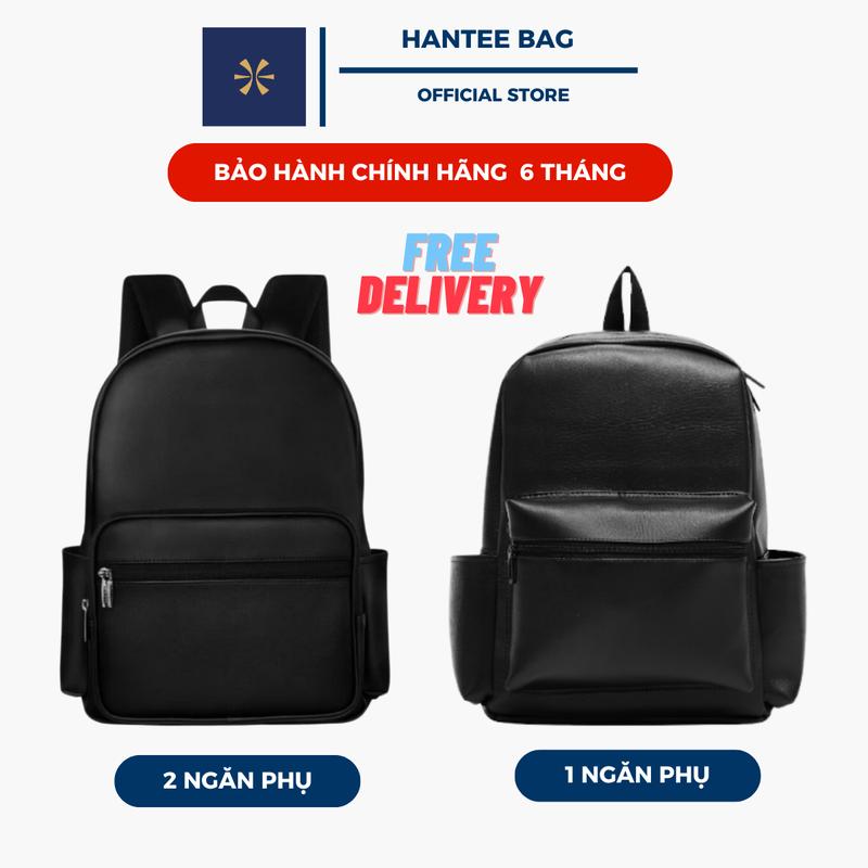 [Hantee Bag] Balo Đeo Vai Da Pu Chống Nước Thời Trang Cao Cấp Nam Nữ - Balo Đeo Vai Mẫu Có Một Ngăn Phụ - Balo Đeo Vai Có Hai Ngăn Phụ  Màu Đen BL024