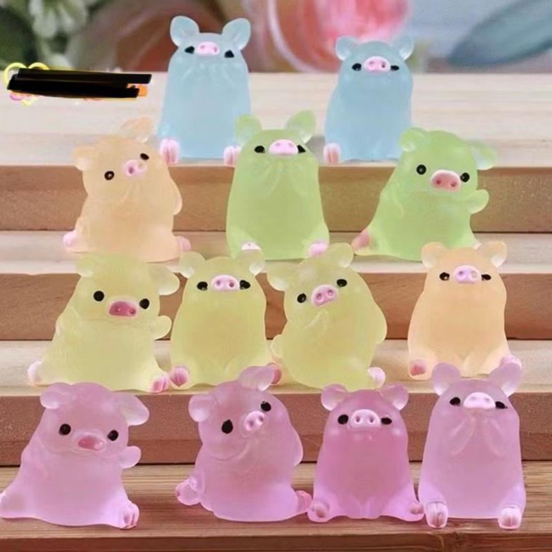 Combo 10 - 20 - 30 túi mù heo nhám phát sáng 2cm mix màu ngẫu nhiên