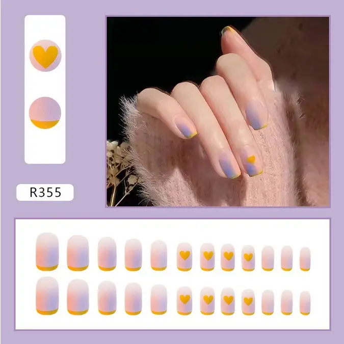 NLT - 24pcs Kuku Palsu Free Lem Jelly 24pcs/Fake Nail Art Fashion Decoration/Fashion Acylic Nail 2