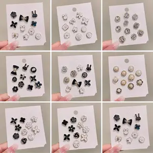 10 potong /set kancing anti-slip mutiara bros tak terlihat Kencangkan peniti aksesoris dada Clip pin