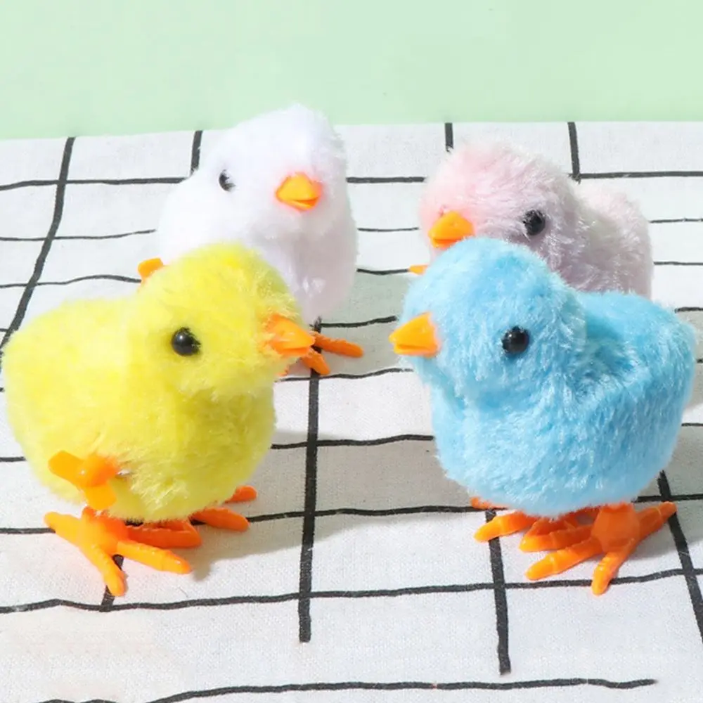 Creative Educational Interative Playing Jumping Walking Shake Movement Clockwork Kids Gifts Plush Chicks Cat Toys Interative  Toy