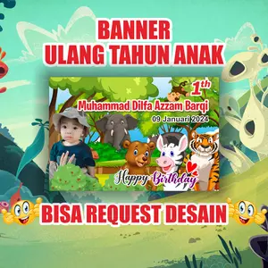 Banner Ulang Tahun / Spanduk ulang Tahun / Backdrop Ulang Tahun