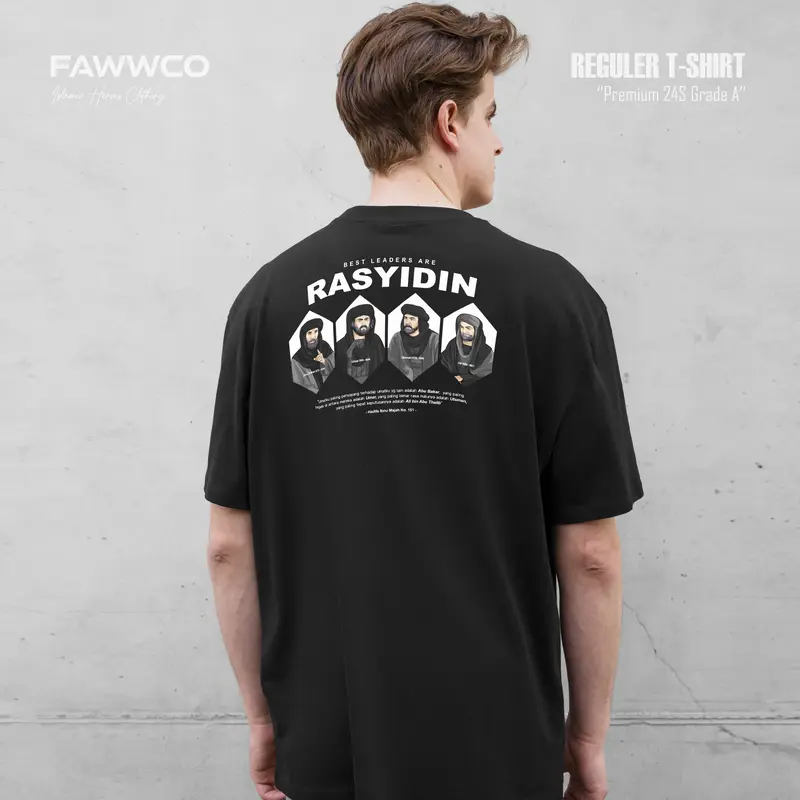 FAWWCO RASYIDIN BEST LEADERS - Tshirt Dakwah Premium Berkualitas Distro 24S Combed Digital 0