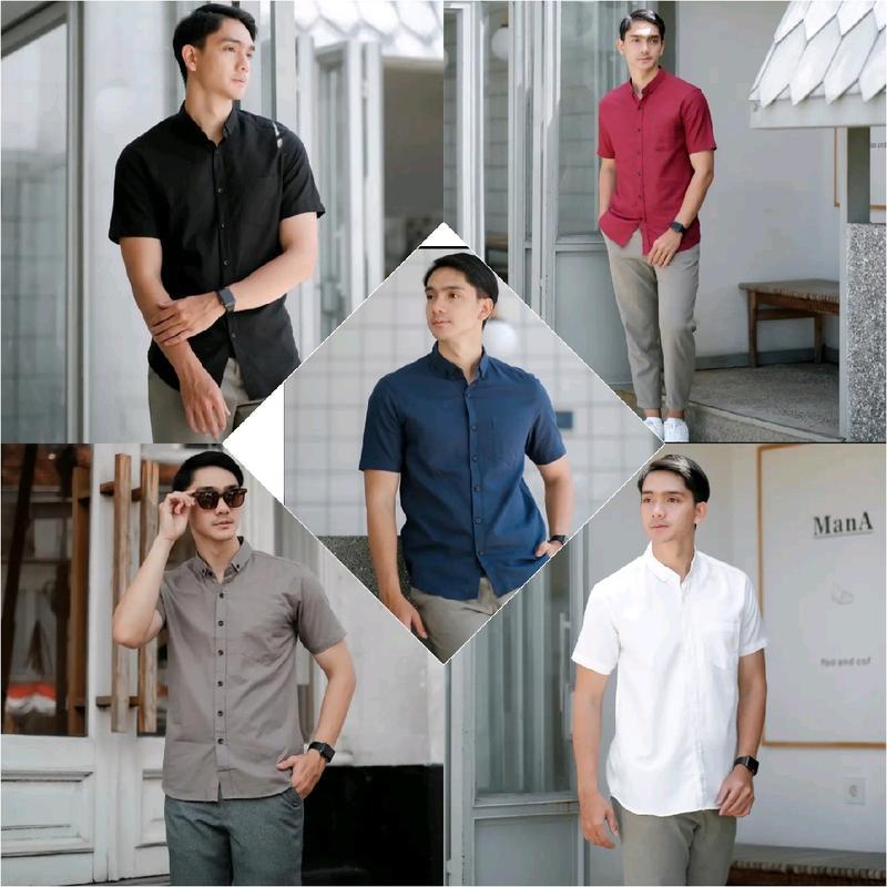 Kemeja Dewasa 100 ribu 4 pcs, Baju Distro Kain Katun Pria Cowok Nyaman 5