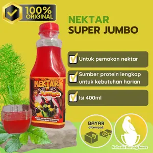 Nektar Merah Super Jumbo 400ml Suplemen Pakan Untuk Burung Pemakan Buah dan Kroto