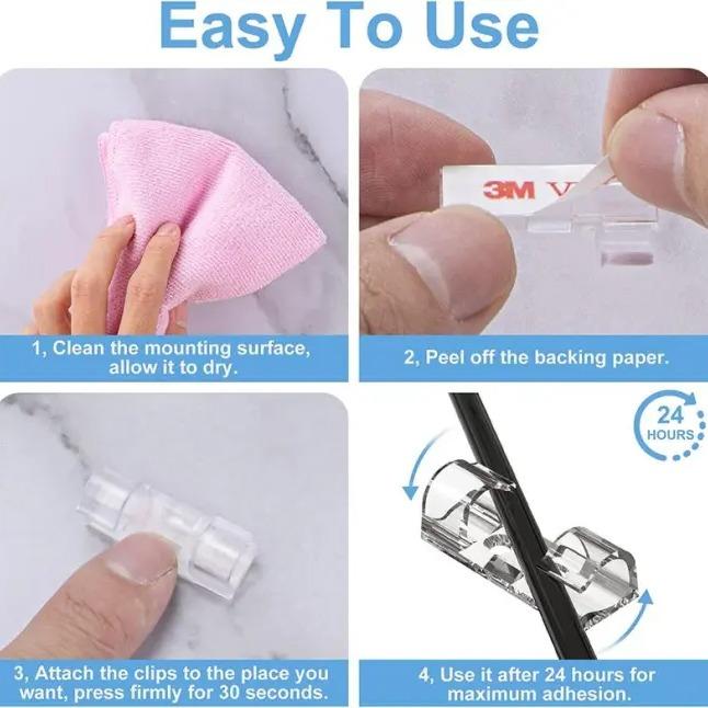 Cable Organizer clip, desktop workstation, wire manager, cord holder, for USB charging data line, bobbin, cable management 2