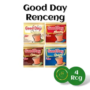 Good Day Mocacino, Chococino, Carabian, Vanila Latte Sachet - Bubuk Kopi Berkualitas Tinggi - Robusta, Air, Gula