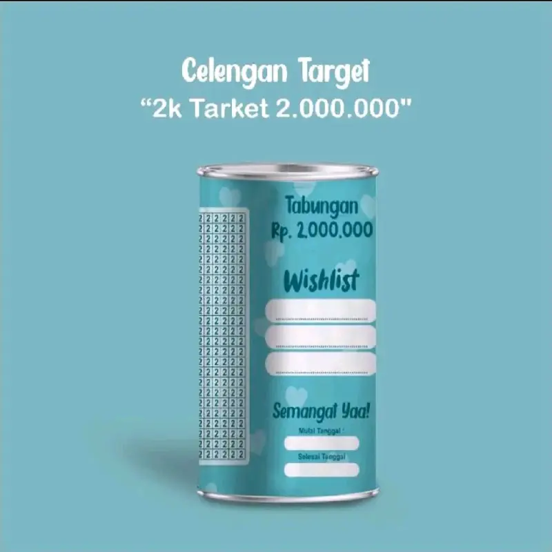 (GRATIS SPIDOL) CELENGAN TARGET VIRAL PERMANEN/BUKATUTUP TABUNGAN TARGET 8
