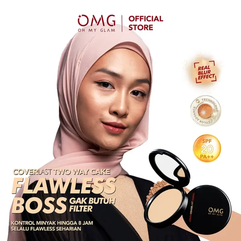 OMG Oh My Glam Coverlast Two Way Cake - Real blur effect 12 g - Bedak Padat Kontrol Minyak Hingga 8 Jam 3