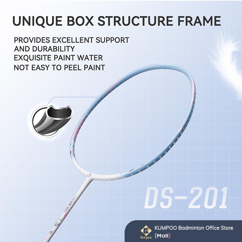 Vợt cầu lông, KUMPOO, DS-201, Chính hãng, với dây đeo, tay cầm, túi đựng, sợi carbon, bền, thích hợp cho Chụp đơn chuyên nghiệp
