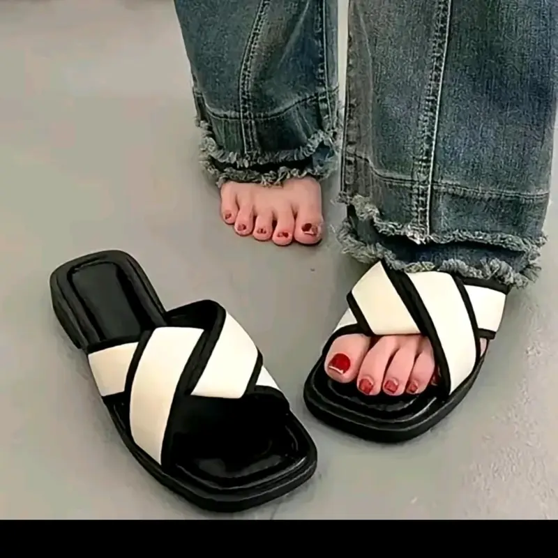 SANDAL WANITA SLOP TEPLEK KOREAN STYLE SIMPEL TERBARU 2023 0