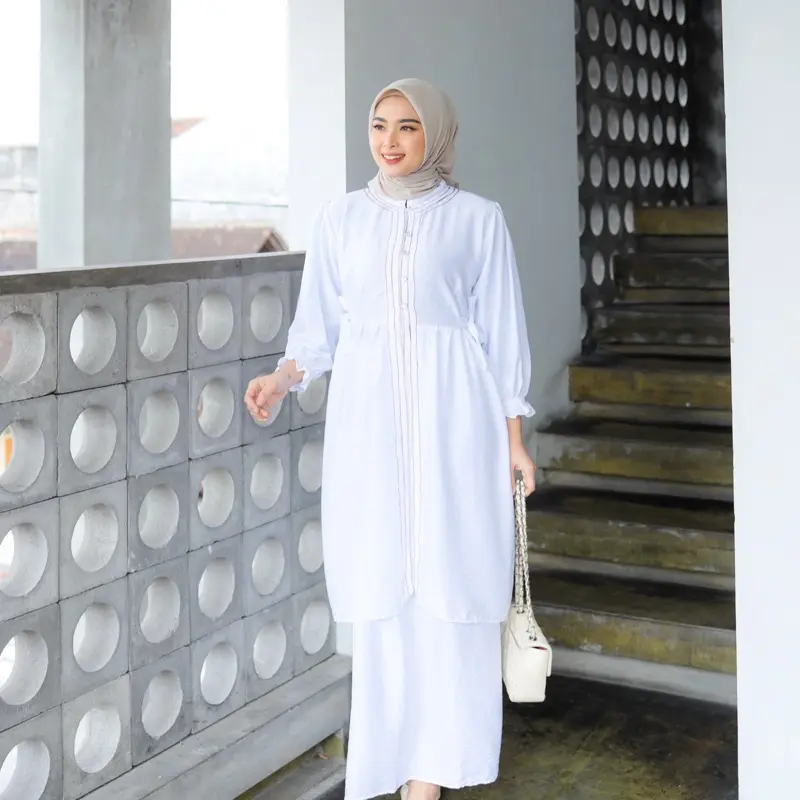 Amora Set by Adiyana Apparel Crinkle Nyaman Panjang Muslim Atasan 4