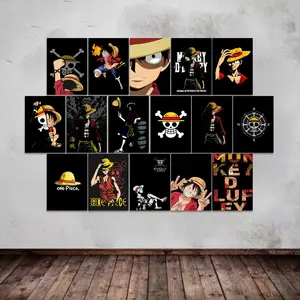 Dekorasi Dinding Poster LUFFY ONE PEACE Ukuran A5 A6 ( 1 Paket isi 16 Pcs ) Dekorasi Rumah Hiasan Dinding Kamar Cetak Foto Walldecor Kertas