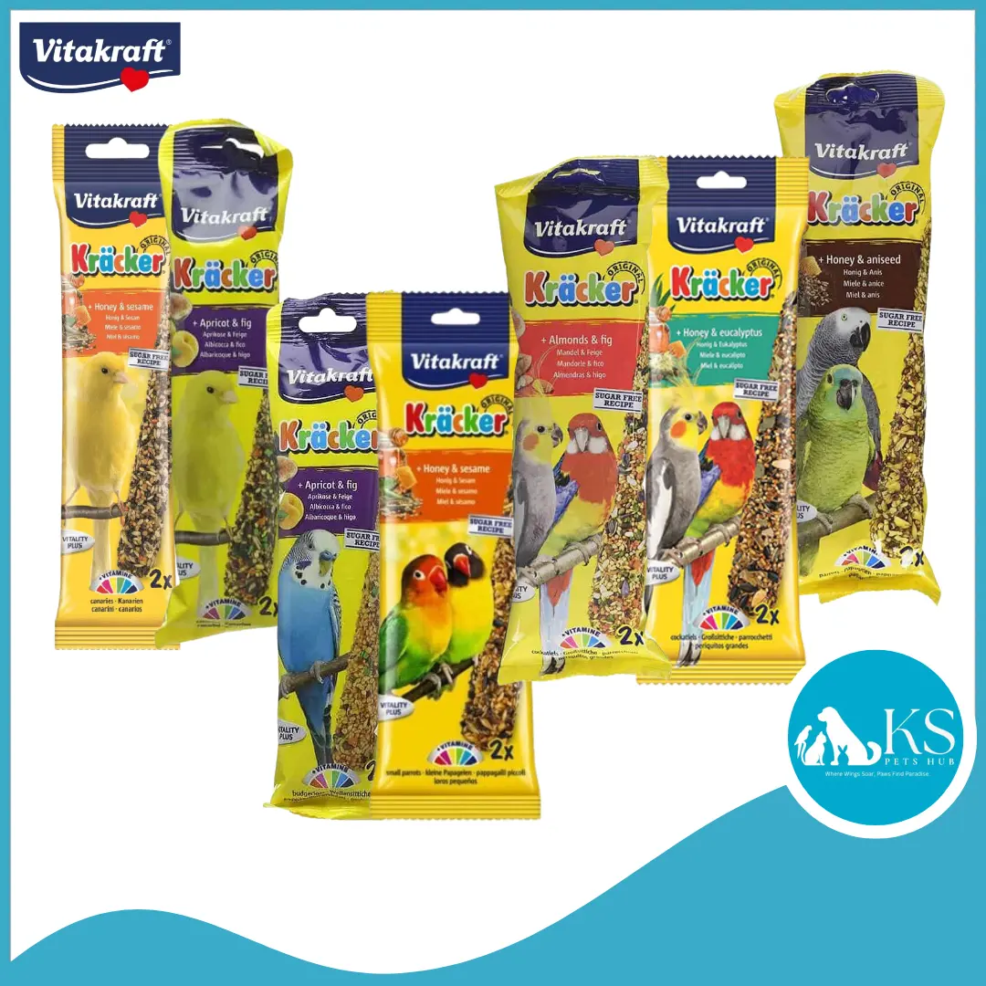 Vitakraft Kracker Original Bird Treats Honey Sesame Fig Eucalyptus Almond Apricot Aniseed Bird Feed