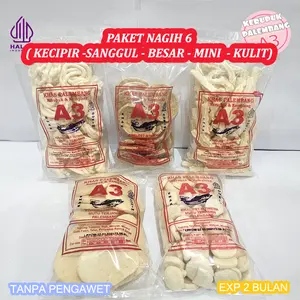 PAKET KERUPUK 5 BUNGKUS SUPER NAGIH 6 KECIFIR SANGGUL BESAR MINI KULIT  A3 PALEMBANG