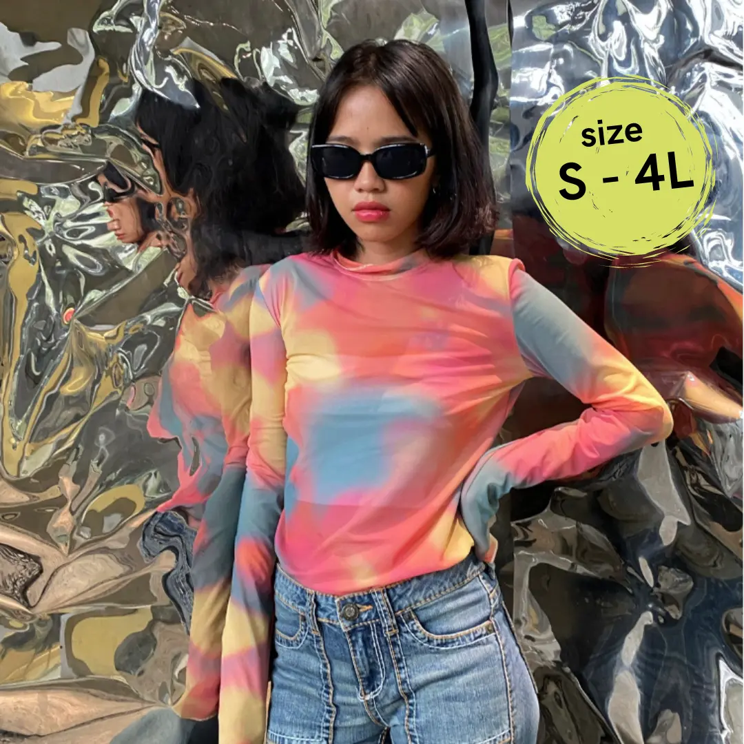 House of KYNY - Before Sunrise Mesh Top | Atasan Wanita Print Shirt Motif