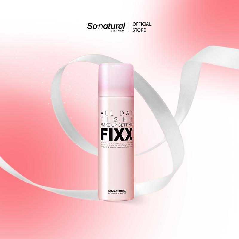 120ML Xịt Khóa Makeup Toàn Diện Hiệu Ứng Căng Bóng Lớp Nền Mềm Mịn & Dưỡng Nền Hiệu Quả All Day Setting Fixx So Natural